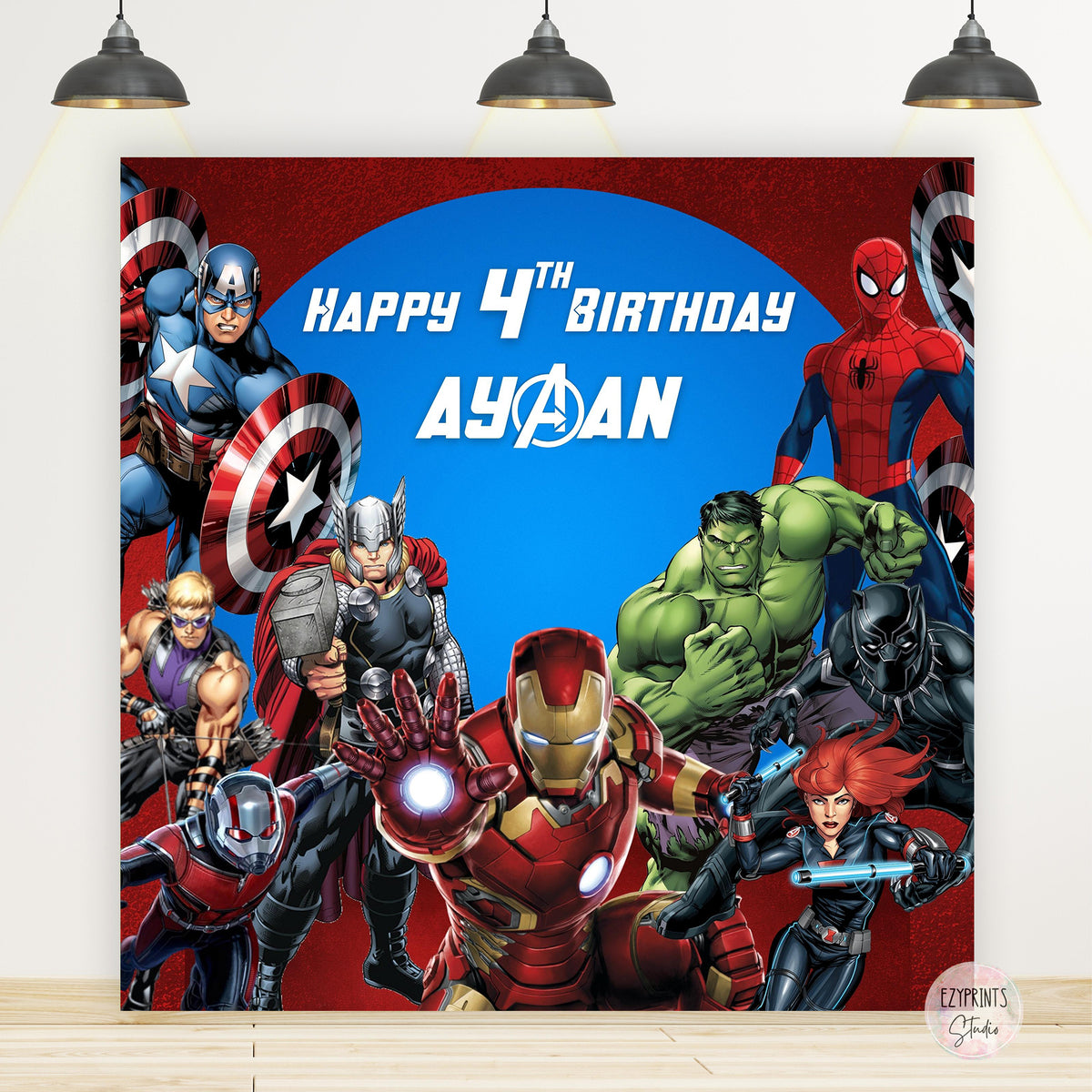 Marvel Avengers Theme Birthday Backdrop – Ezyprints Studio