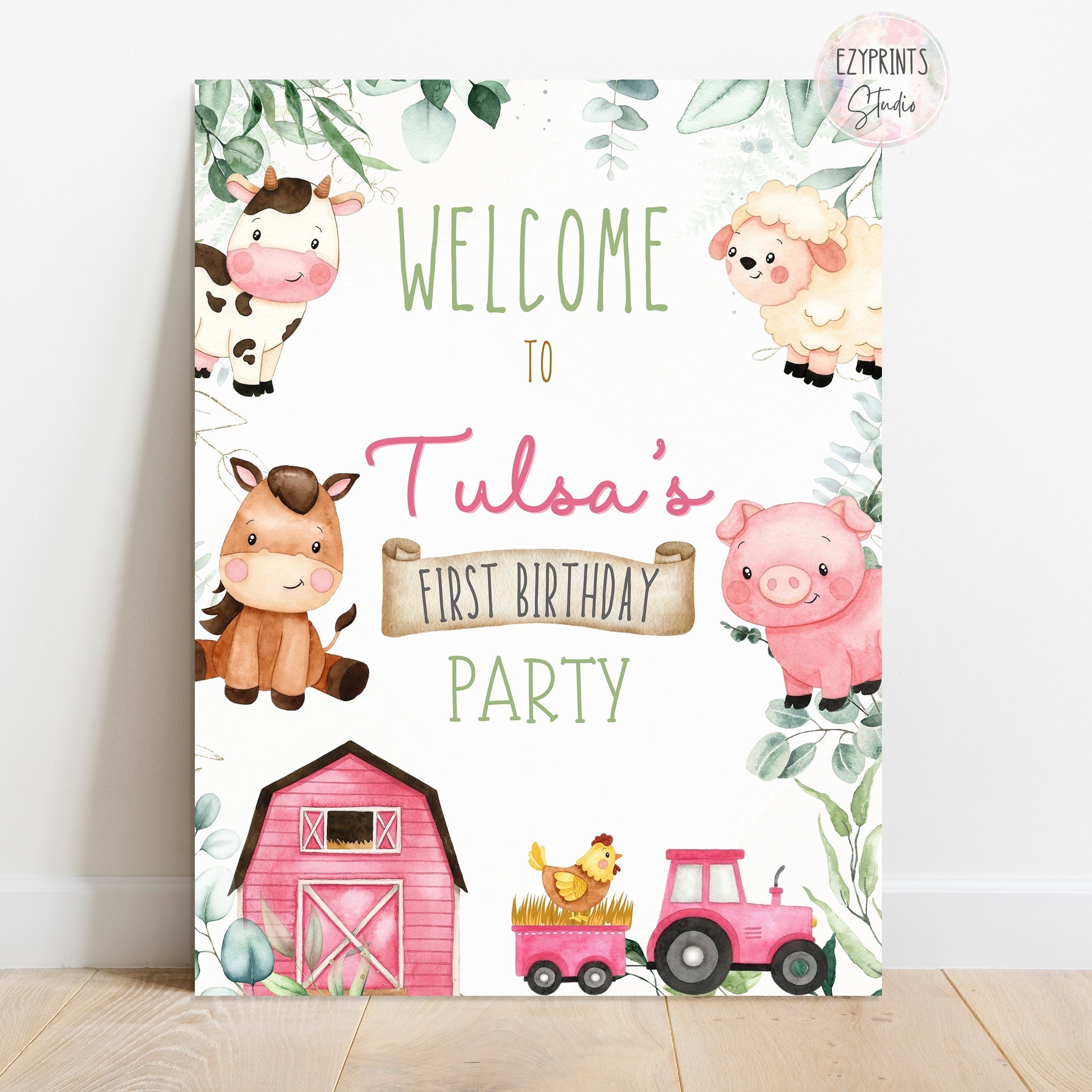farm Theme Wild Birthday Party Welcome Board