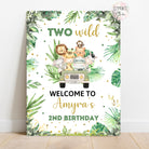 Two Wild Jungle Birthday Party Welcome Board