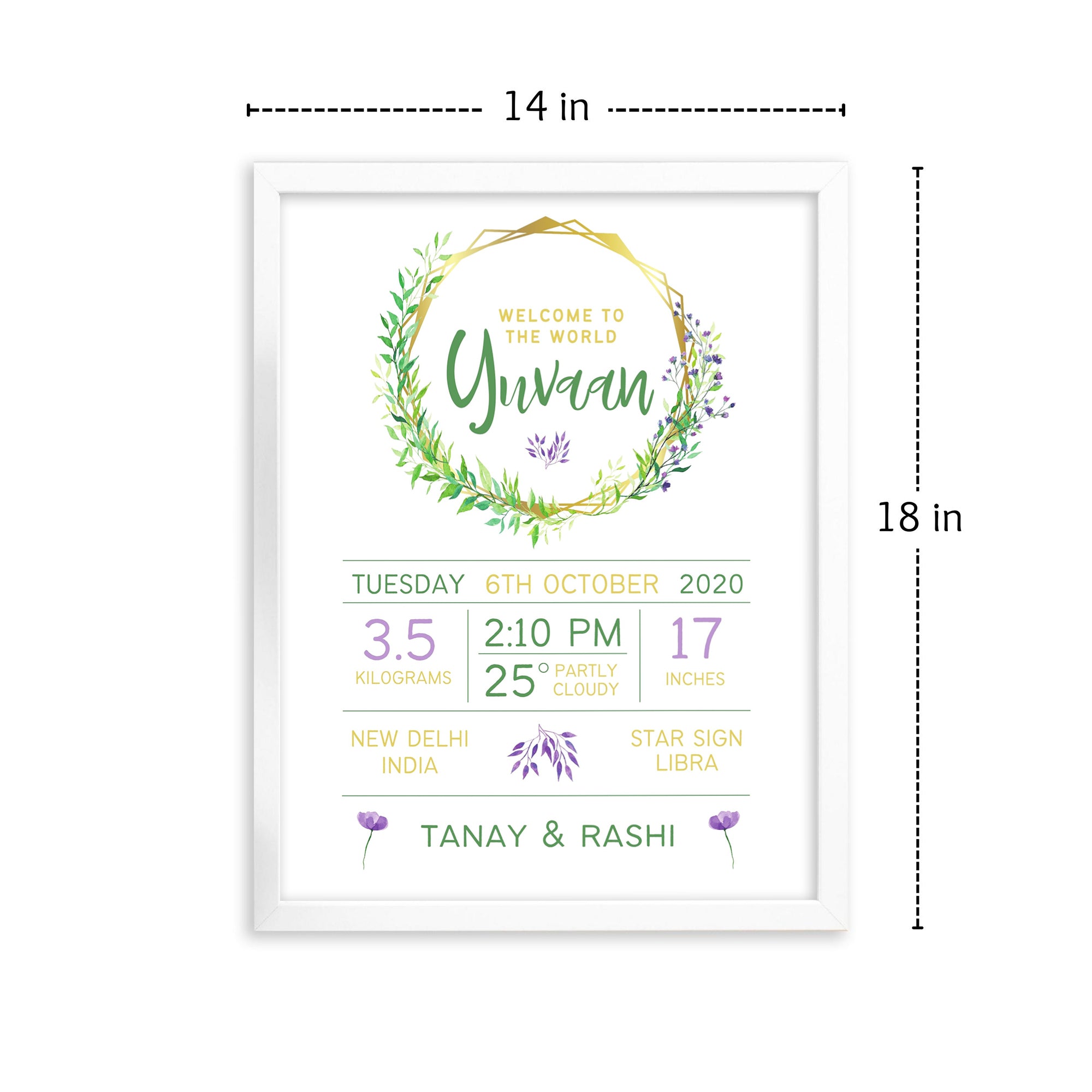 Baby Birth Details Frame | Birth Stats Frame | Memory Frame – Ezyprints