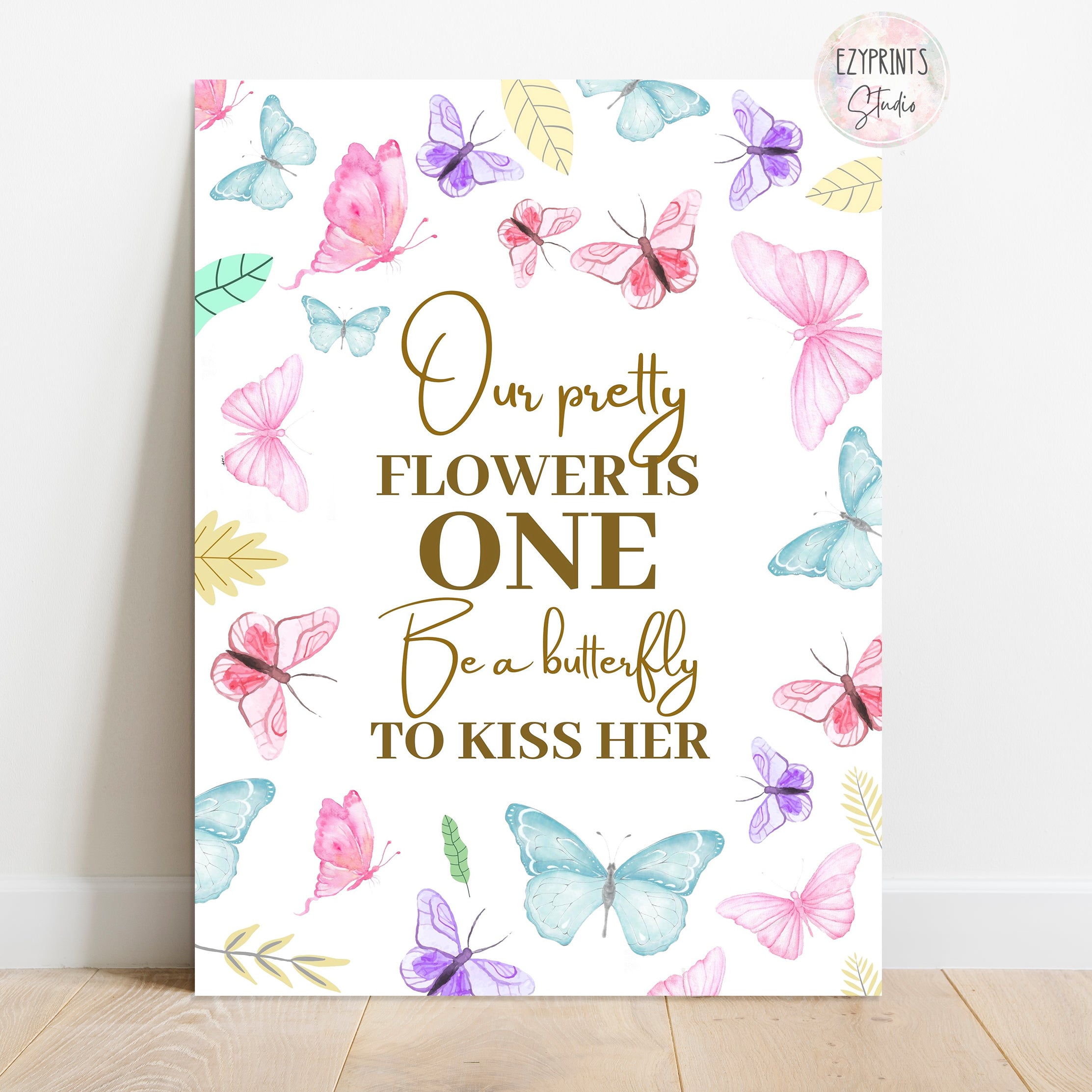 butterfly party welcome board