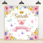 Butterfly Flowers Theme Birthday Banner