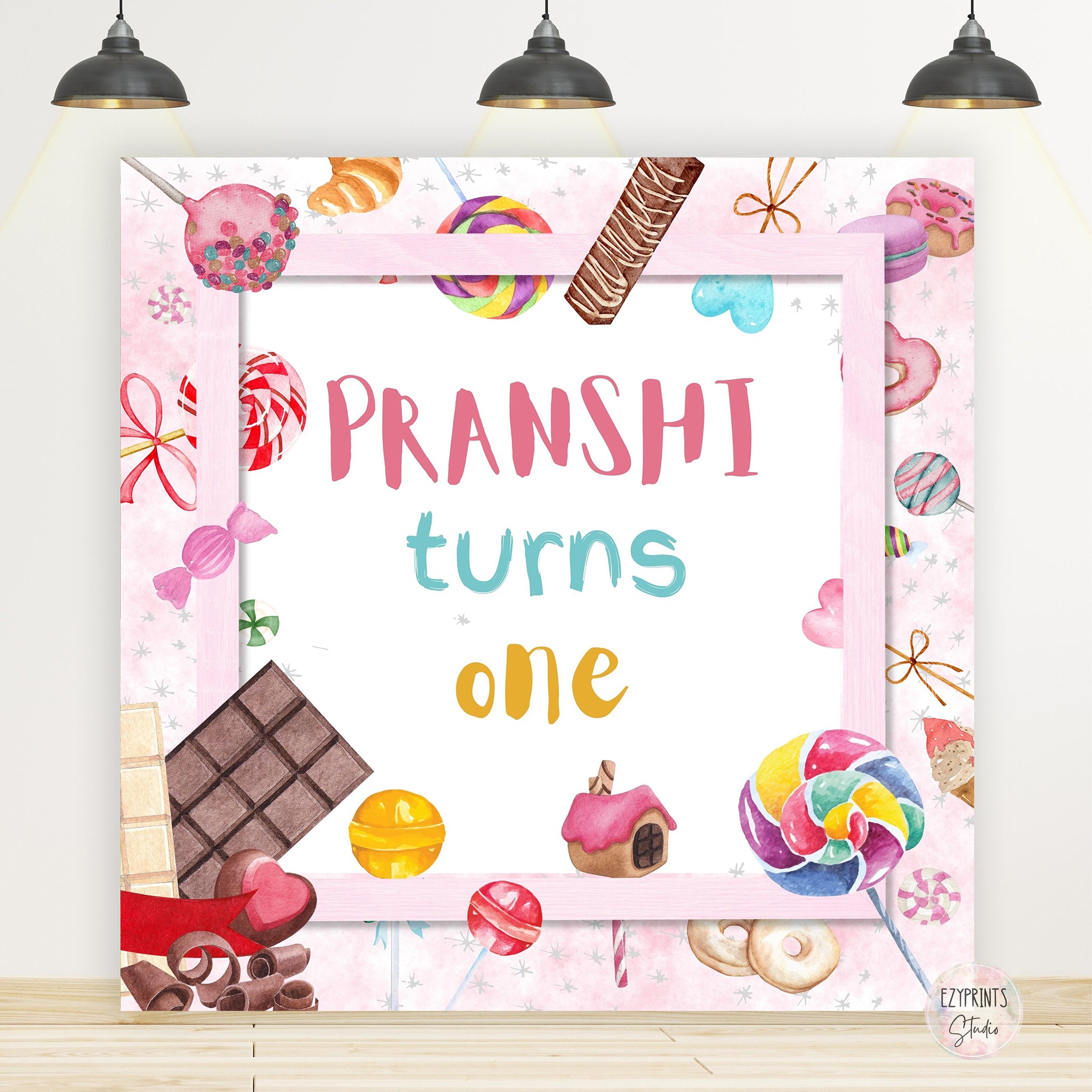 Candy land Theme Birthday Backdrop | Personalised