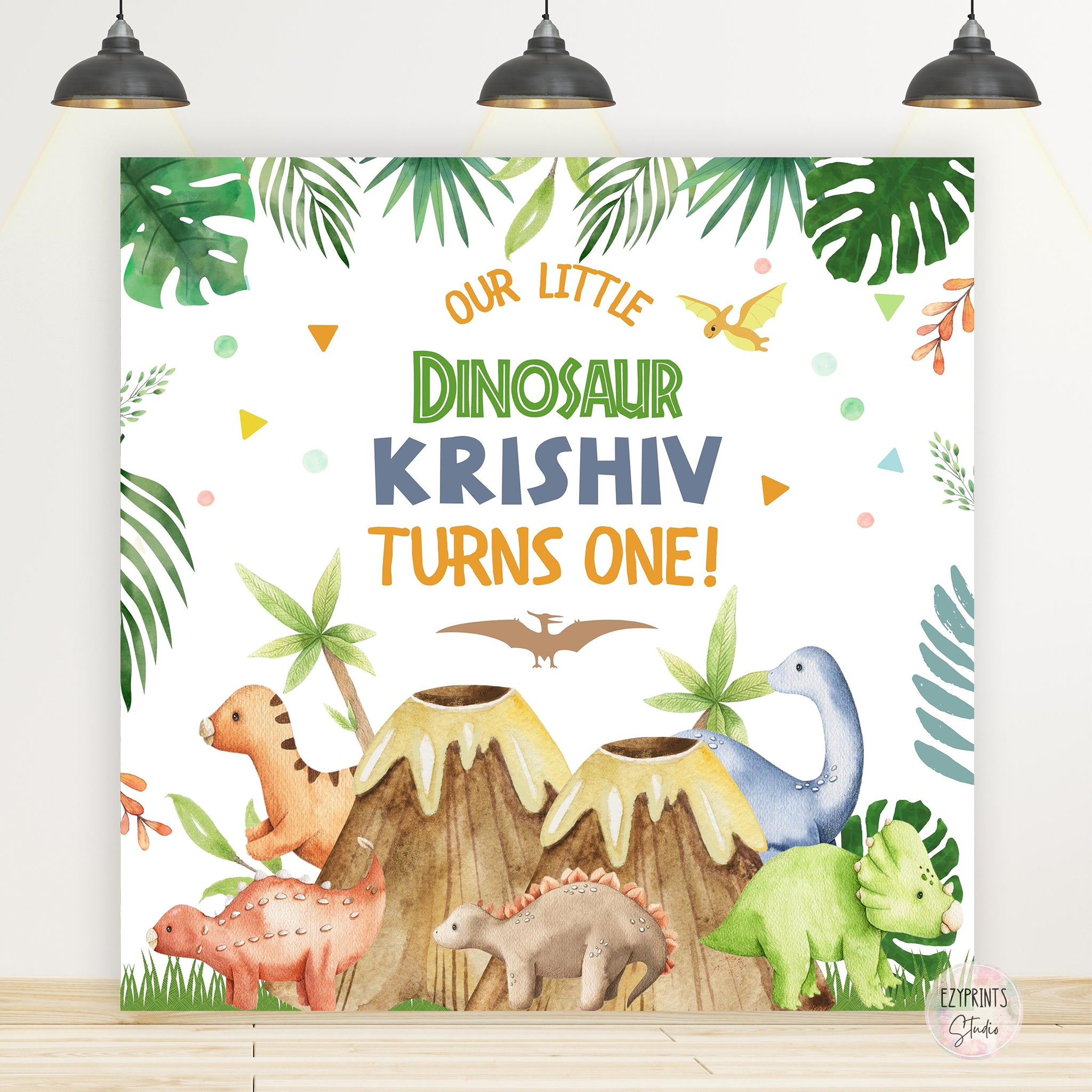 Dinosaur Theme Birthday Backdrop