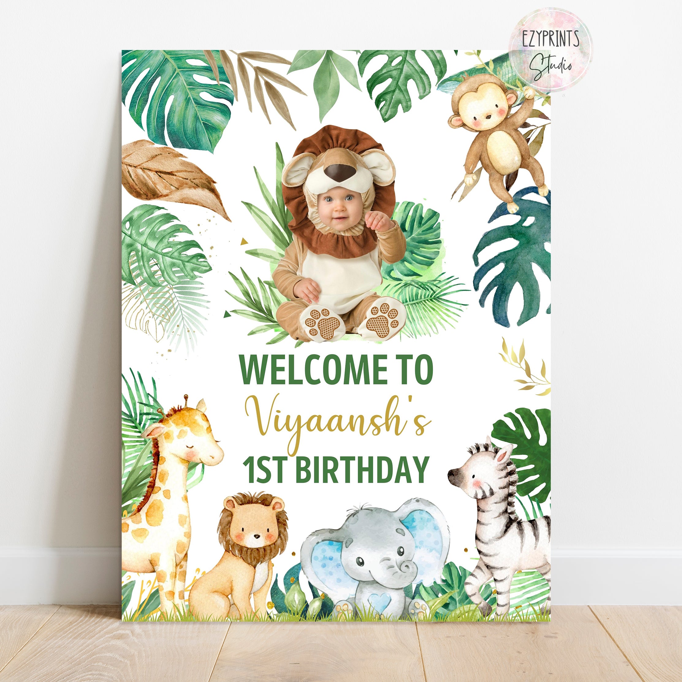 Wild Theme Birthday Party Welcome Board