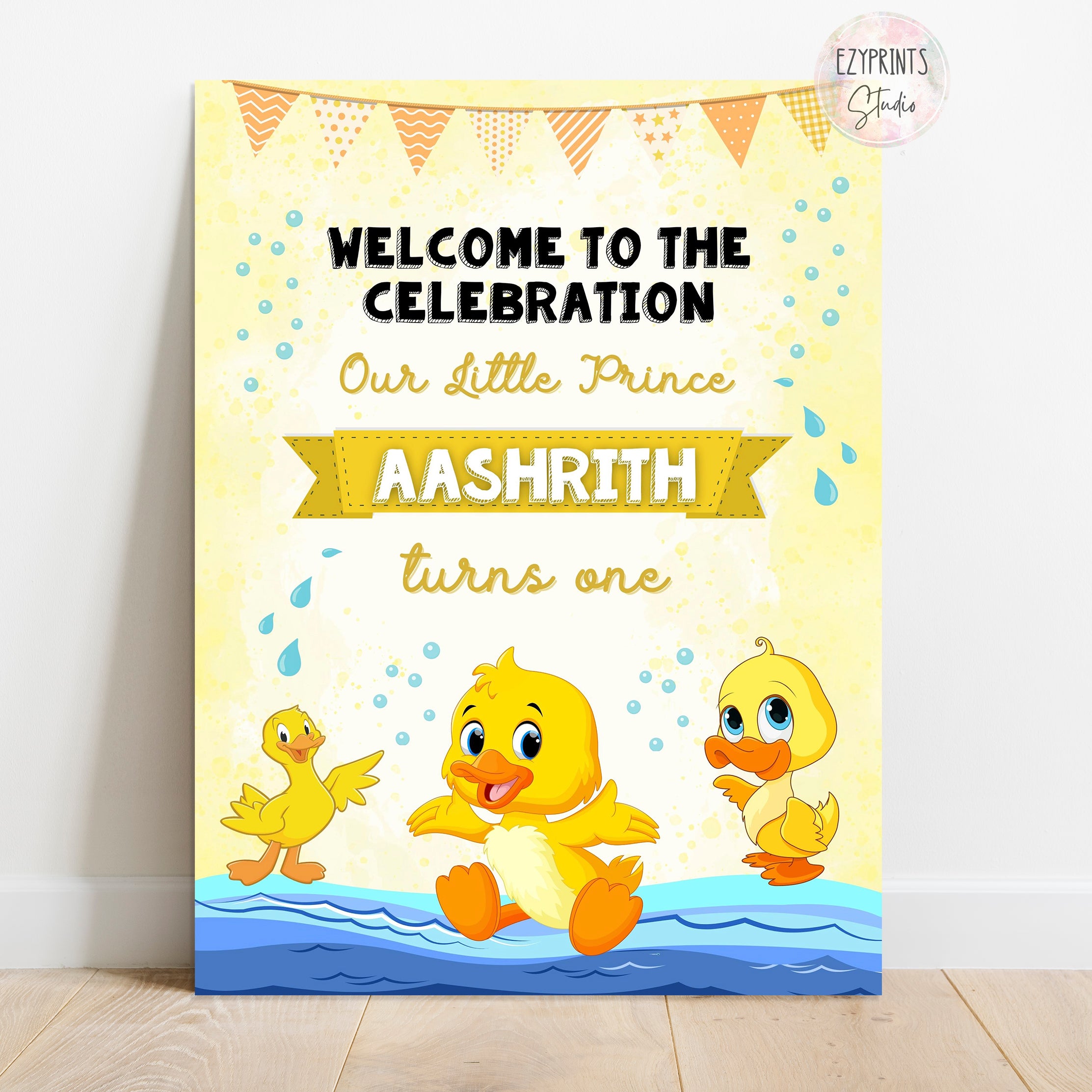 Little Ducks Theme Birthday Party Welcome Board