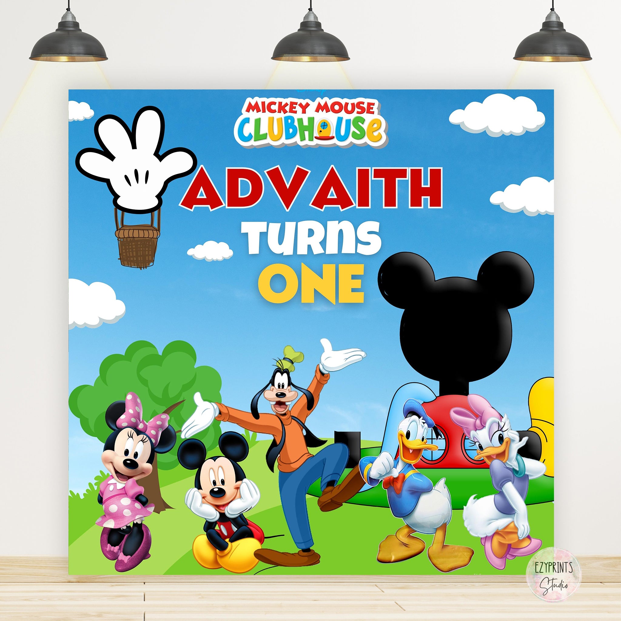 Mickey Mouse & Friends Theme Birthday Backdrop
