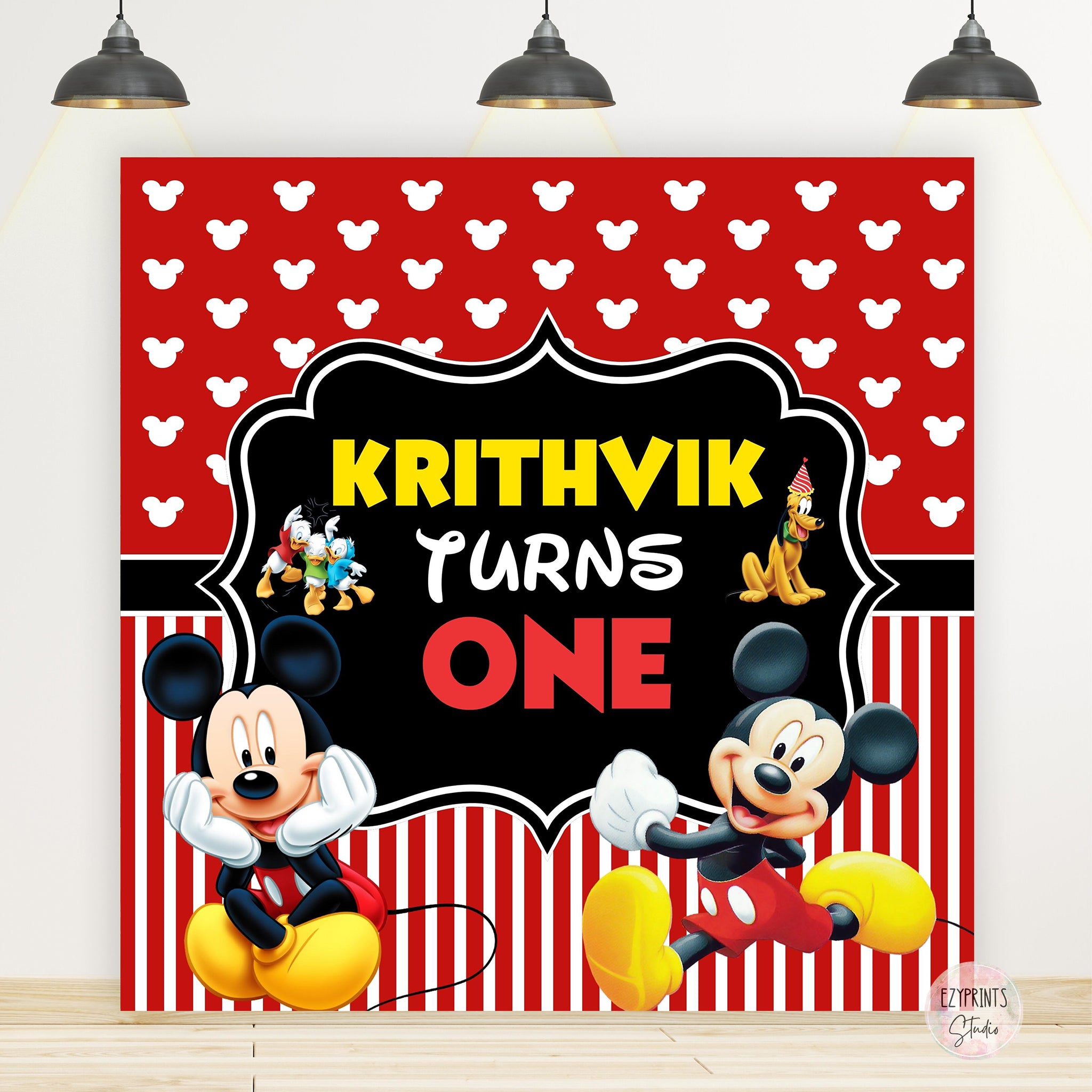 Mickey Mouse Theme Birthday Banner