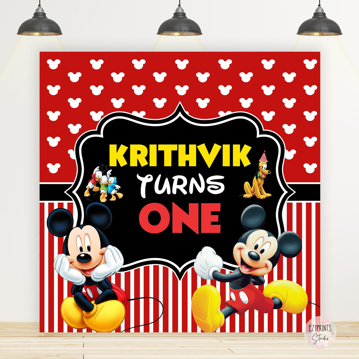 Mickey Mouse Theme Birthday Banner – Ezyprints Studio