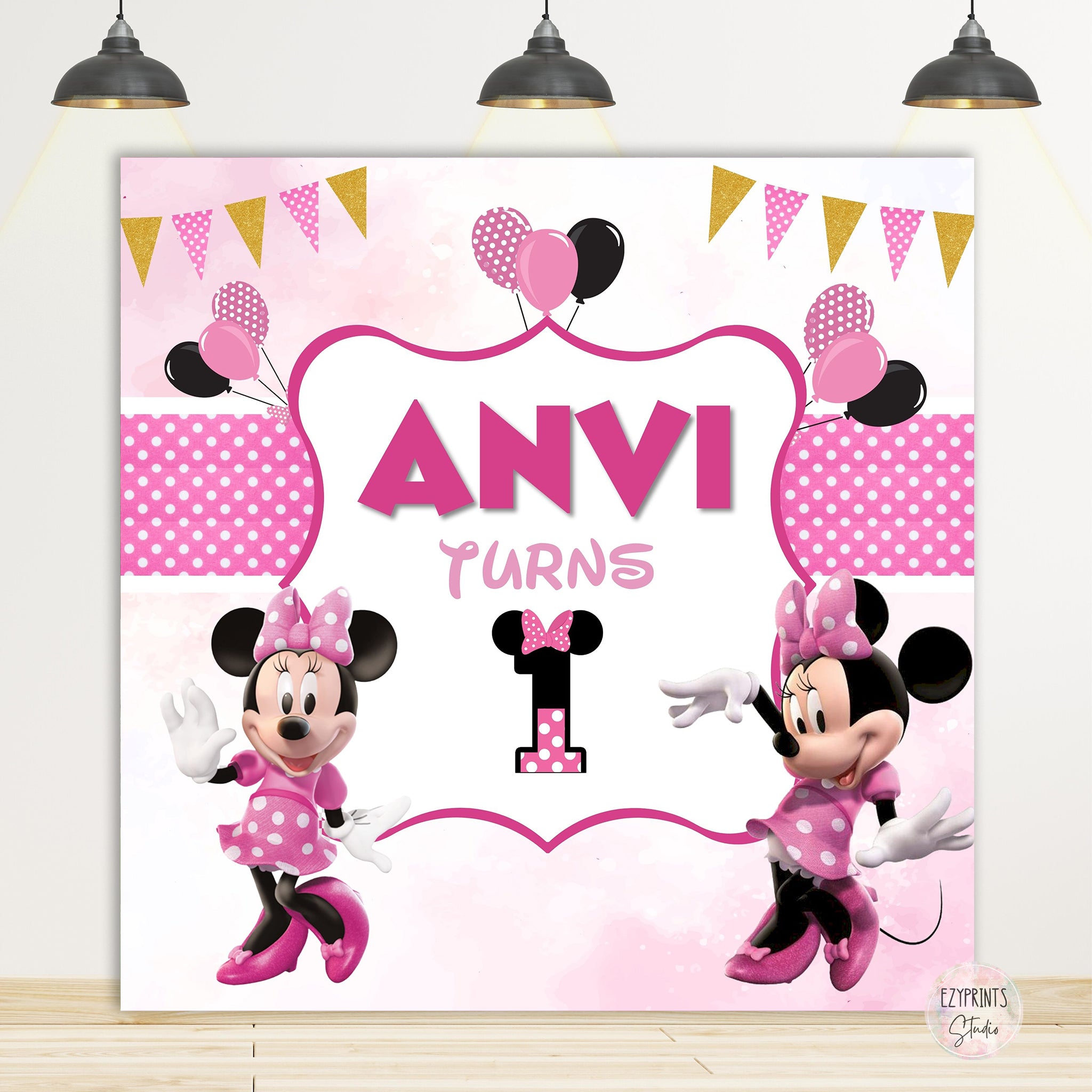 Minnie Mouse Theme Birthday Backdrop