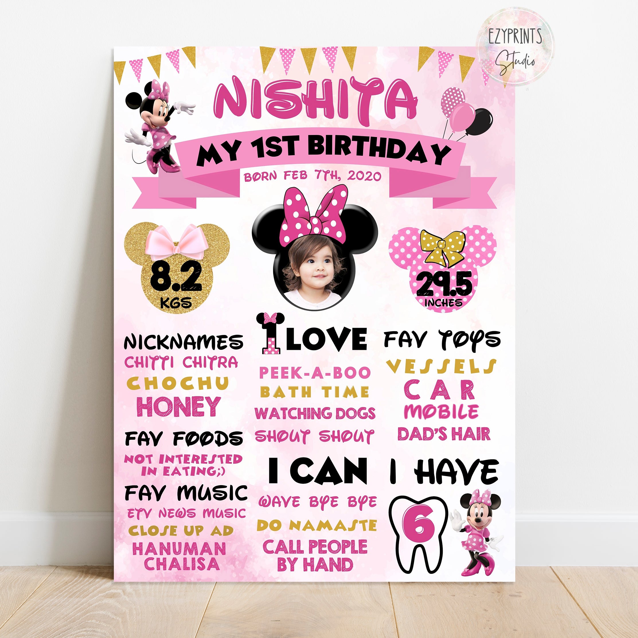 minnie mouse chalkboard poster