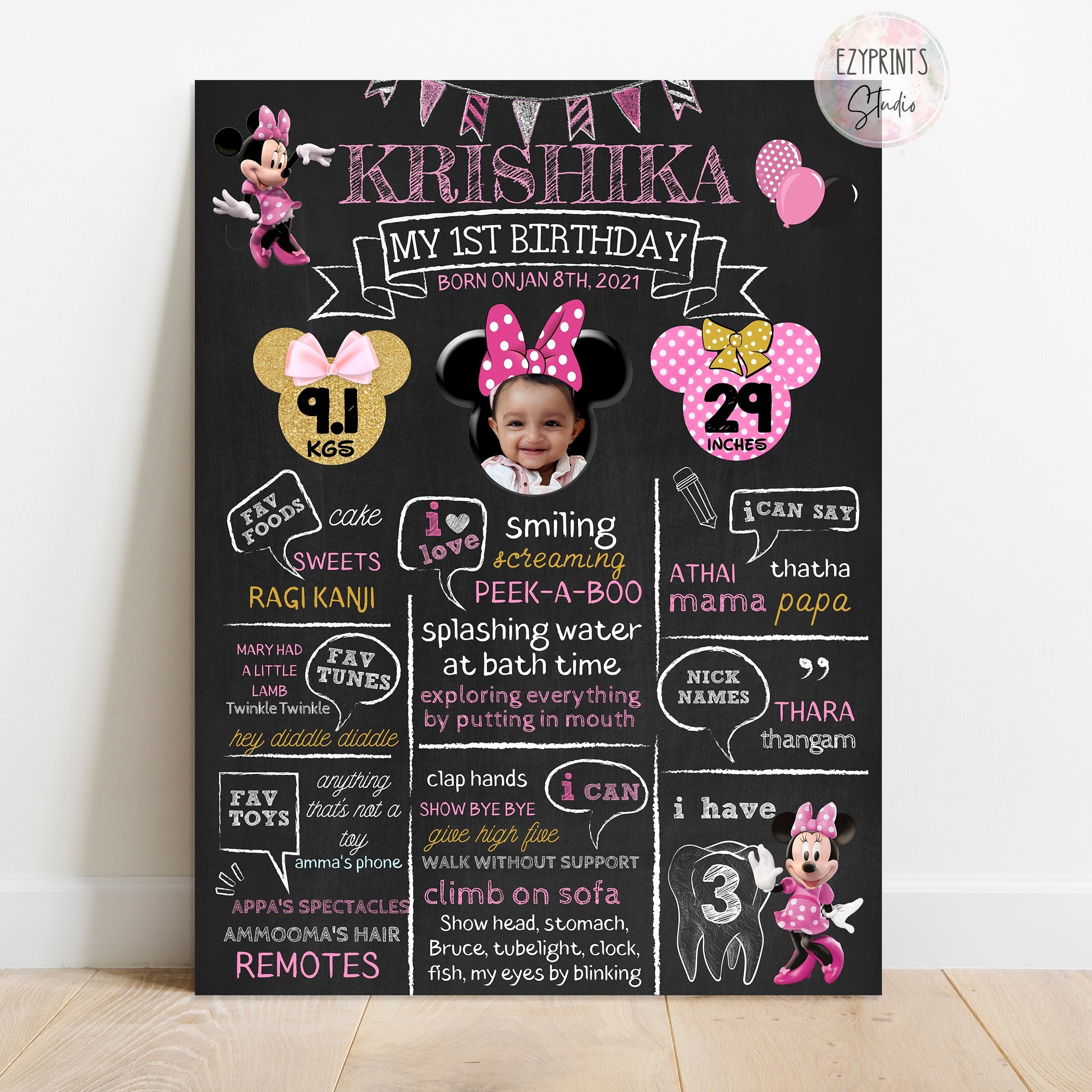 minnie moouse birthday poster