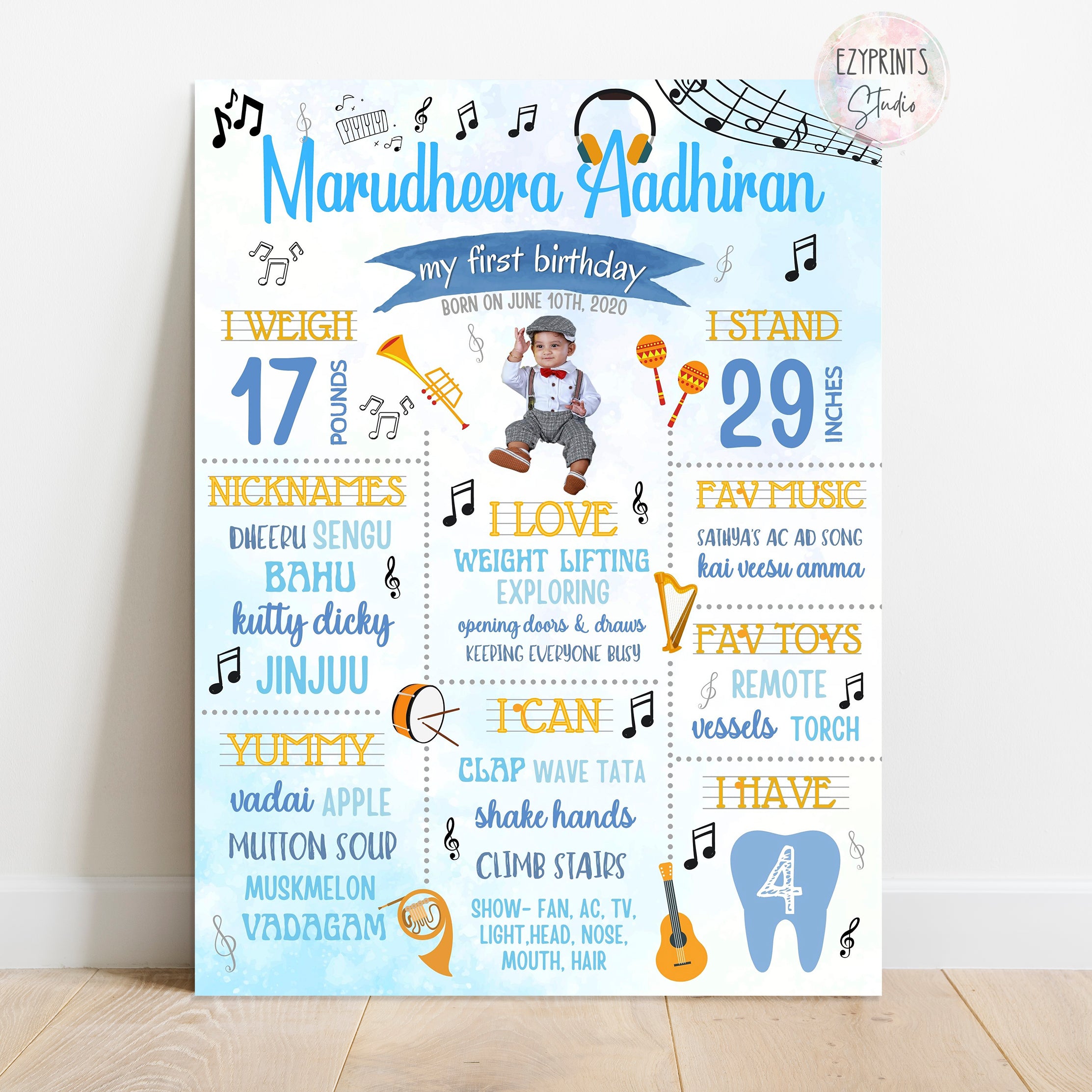 musical notes theme chalkboard poster