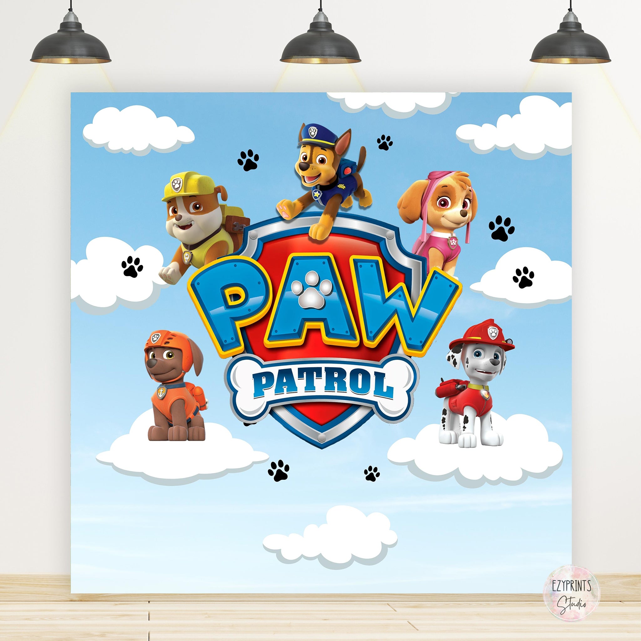 paw patrol birthday backdrop