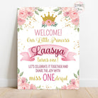 Princess Crown Theme Birthday Party Welcome Board
