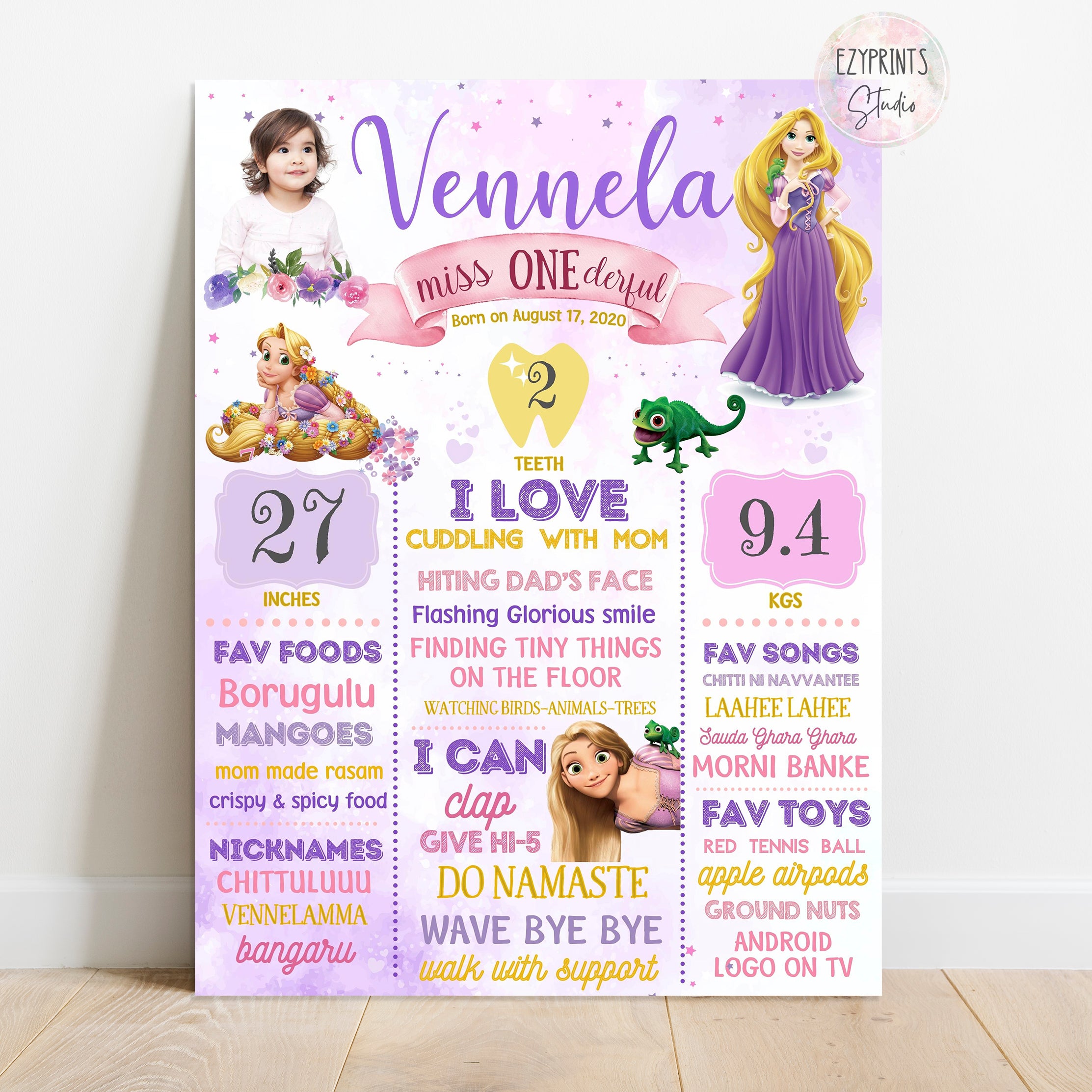 Rapunzel theme birthday chalkboard