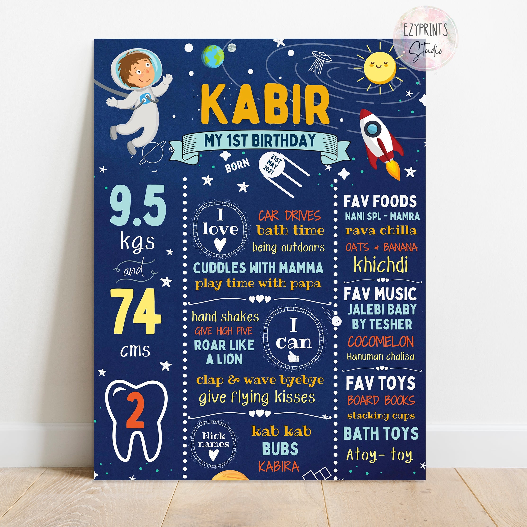 space astronaut rockets theme birthday chalkboard