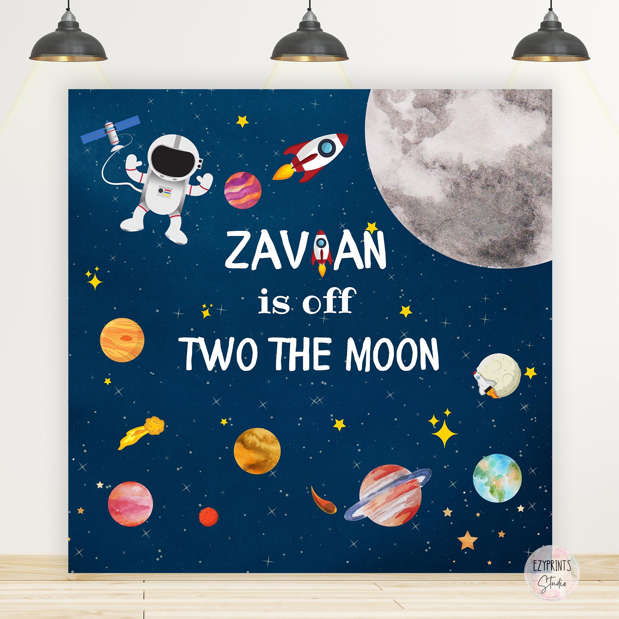 Two The Moon Second Birthday Backdrop